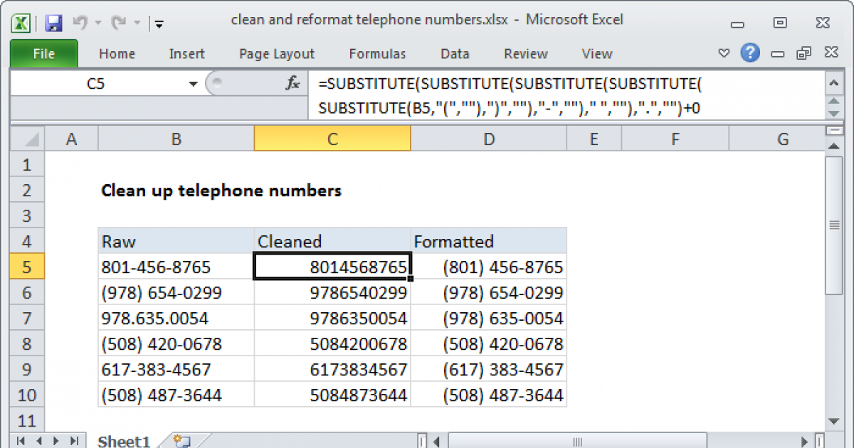 Excel Phone Number Format Remove Parentheses